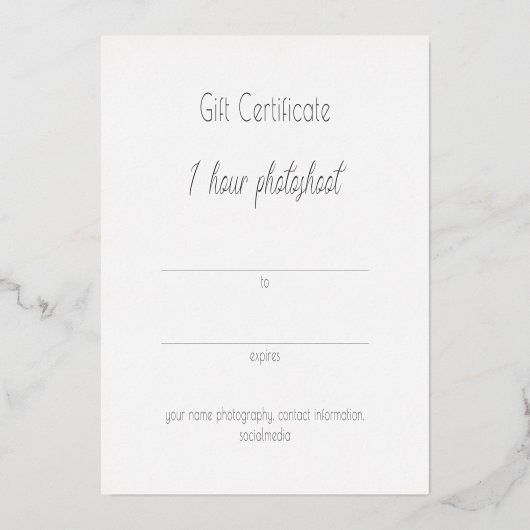 Universal Black Gold Minimalist Cadeaubon Folie Feestdagenkaart (Achterkant)