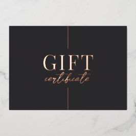 Universal Black Gold Minimalist Cadeaubon Folie Feestdagenkaart