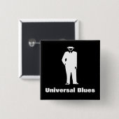 Universal Blues Vierkante Button 5,1 Cm (Voorkant /achterkant)