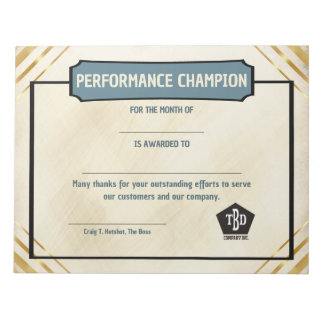 Universal employoee performance award certificates notitieblok