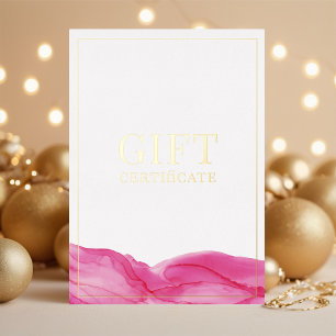Universal Feminine Gold Pink Cadeaubon Folie Feestdagenkaart