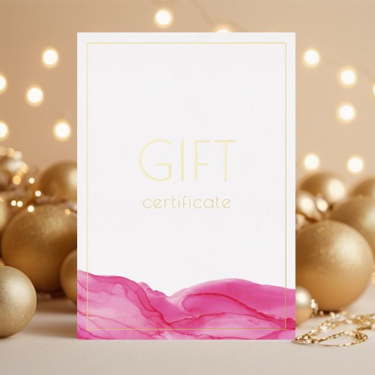 Universal Feminine Gold Pink Cadeaubon Folie Feestdagenkaart