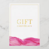 Universal Feminine Gold Pink Cadeaubon Folie Feestdagenkaart (Voorkant)