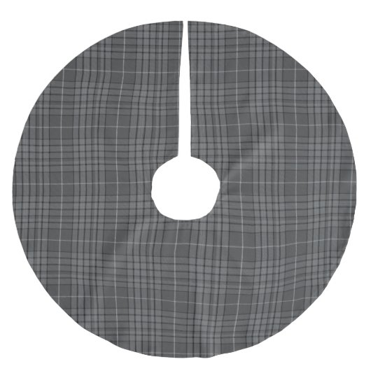 Universal Gray Granite Tartan Pset Kerstboom Rok (Voorkant)