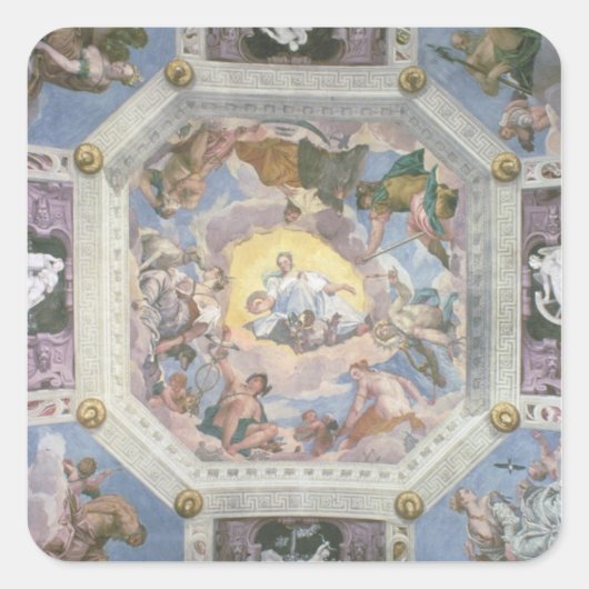 Universal Harmony, of Divine Love, van het plafond Vierkante Sticker (Voorkant)