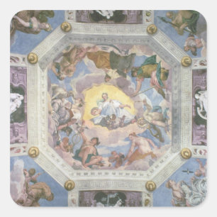 Universal Harmony, of Divine Love, van het plafond Vierkante Sticker