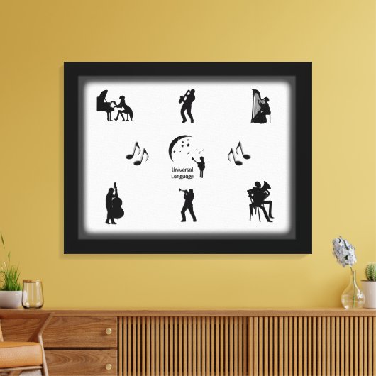 Universal Language Music Design Canvas Afdruk (Insitu (Woonkamer))