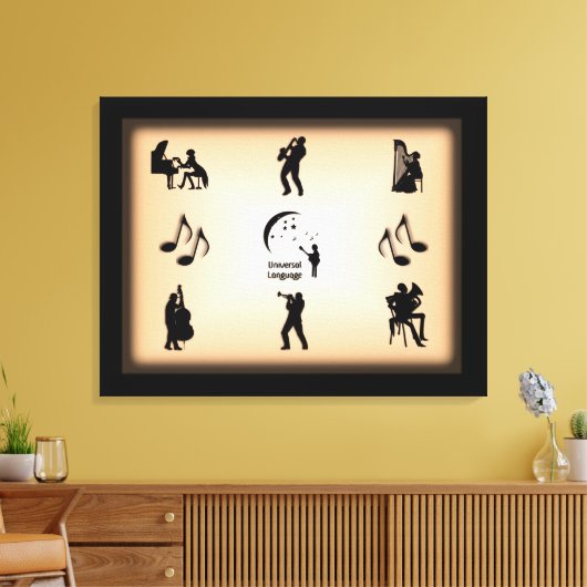 Universal Language Music Design Canvas Afdruk (Insitu (Woonkamer))