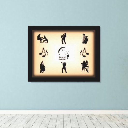 Universal Language Music Design Canvas Afdruk (Insitu (Houten vloer))