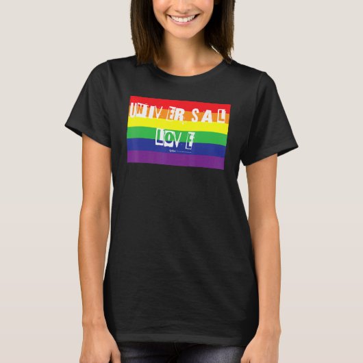 Universal Love Gay Pride Rainbow Word Design T-shirt (Voorkant)