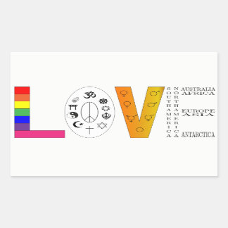 Universal Love Rechthoekige Sticker