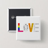 Universal Love Vierkante Button 5,1 Cm (Voorkant /achterkant)