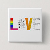 Universal Love Vierkante Button 5,1 Cm (Voorkant)