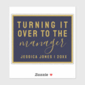 Universal Manager Law of Attraction Blue Bookplate Sticker (Vel)