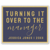 Universal Manager Law of Attraction Blue Bookplate Sticker (Voorkant)