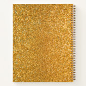 Universal Manager Stijlvol Goud Glitter Zwart Notitieboek (Achterkant)