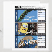 Universal Mock Ticket voor reizen en evenementen (Voorkant / Achterkant)