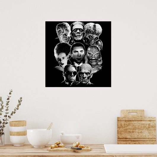 Universal Monster Gang Poster (Keuken)