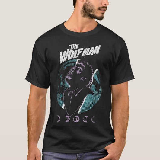 Universal Monsters Artist Series De Wolfman Retro T-shirt (Voorkant)