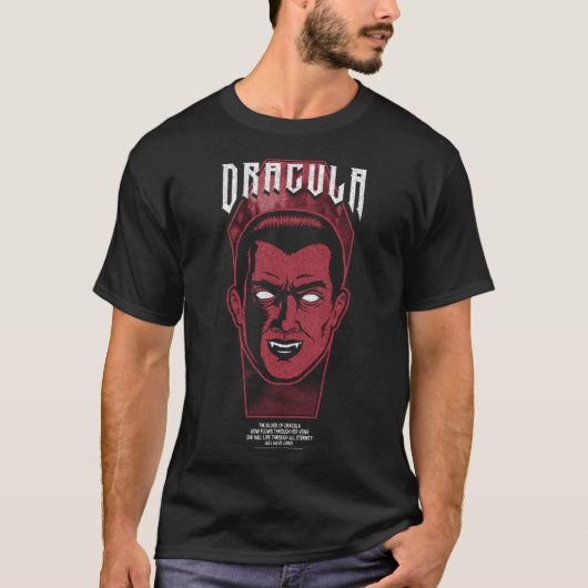 Universal Monsters Artist Series Dracula Retro Por T-shirt (Voorkant)