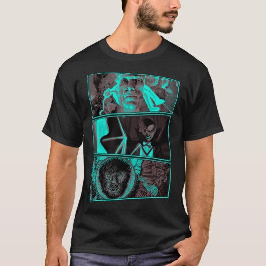 Universal Monsters Artist Series Group Shot Panels T-shirt (Voorkant)