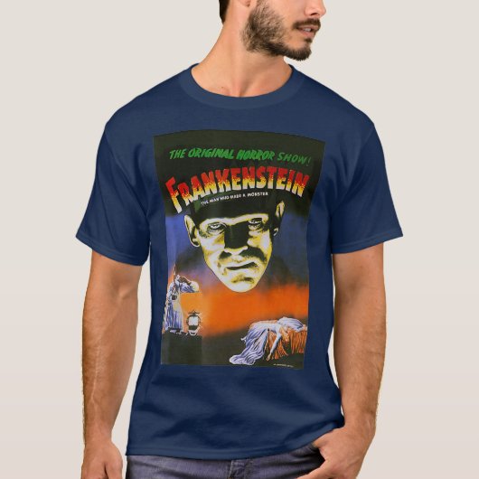 Universal Monsters Distress Frankenstein Movie T-shirt (Voorkant)