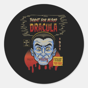 Universal Monsters Dracula Halloween Mask Ronde Sticker