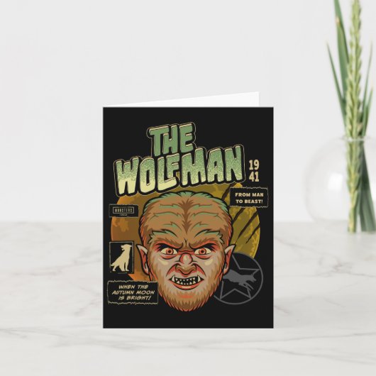 Universal Monsters The Wolf Man  Halloween Kaart (Voorkant)