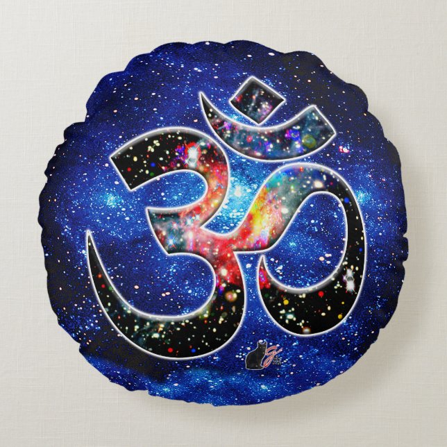 Universal OM Dhyana Rond Kussen (Voorkant)