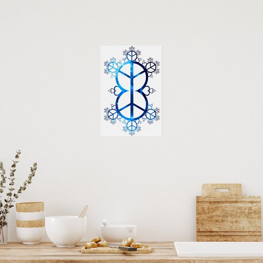 Universal Peace & Love Fractal Poster (Keuken)