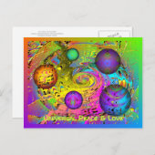 Universal Peace & Love Holiday Greetings Feestdagenkaart (Voorkant / Achterkant)