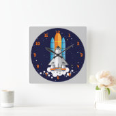 Universal Space Shuttle Vierkante Klok (Huis)