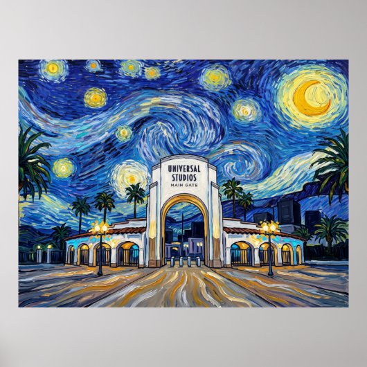 Universal Studios Gate Sterrennacht Historische La Poster (Voorkant)
