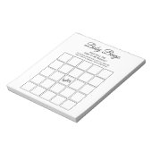 Universal White Baby shower Bingo Party Game Notitieblok (Linkerzijde)