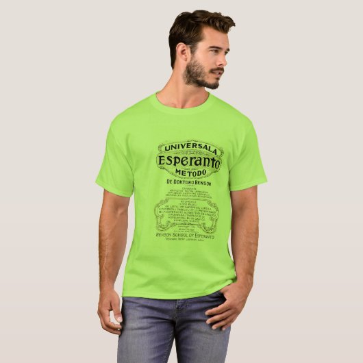 Universala Esperanto Metodo de Doktoro Benson T-shirt (Voorkant volledig)