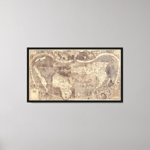 Universalis Cosmographia door M. Waldseemuller 150 Canvas Afdruk