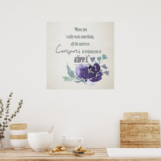 UNIVERSE BEVESTIGT U OM BLAUWE VLOERINGEN TE BEREI POSTER (Keuken)