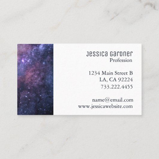 Universe Cosmic Galaxy Dark Paarse Elegant Modern Visitekaartje (Achterkant)