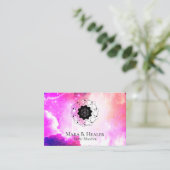 * Universe Cosmic Sacred Geometry Pink Paars Visitekaartje (Staand voorkant)