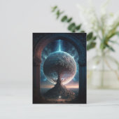 Universe Cosmic Tree Surreal Fantasy Art Briefkaart (Staand voorkant)