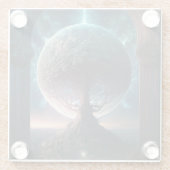 Universe Cosmic Tree Surreal Fantasy Art Glazen Onderzetter (Achterkant)