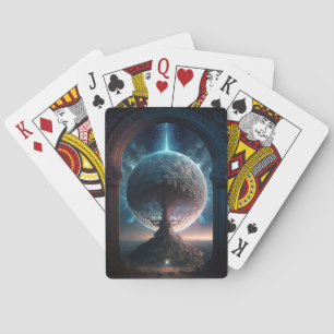 Universe Cosmic Tree Surreal Fantasy Art Pokerkaarten