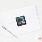 Universe Cosmic Tree Surreal Fantasy Art Vierkante Sticker (Envelop)