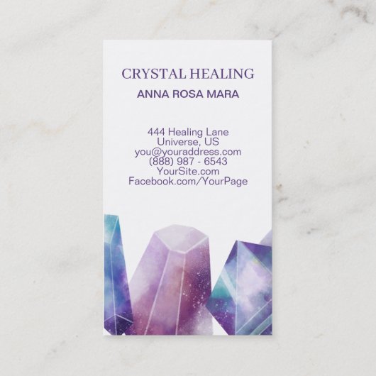 * Universe Cosmos Gemstone Waterverf Crystals Gem Visitekaartje (Achterkant)