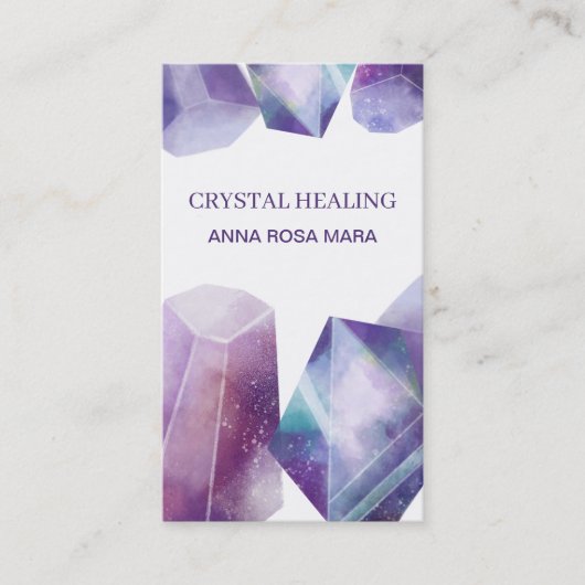 * Universe Cosmos Gemstone Waterverf Crystals Gem Visitekaartje (Voorkant)