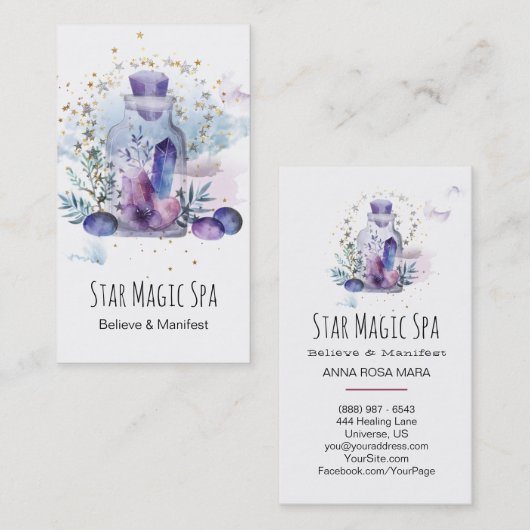 *~* Universe Cosmos Stars Sky Crystals Mason Jar Visitekaartje (Voorkant / Achterkant)