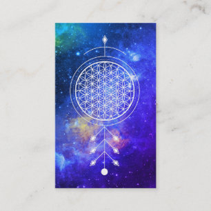 *~* Universe Flower of Life Yoga Reiki Astrology Visitekaartje