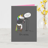 Universe - Funny Unicorn Poetry Wenskaart Kaart (Gele Bloem)