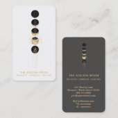 *~* Universe Gold Glitter Moon Phases Cosmic Lunar Visitekaartje (Voorkant / Achterkant)