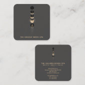 *~* Universe Gold Moon Phases Glitter Cosmic Vierkante Visitekaartje (Voorkant / Achterkant)